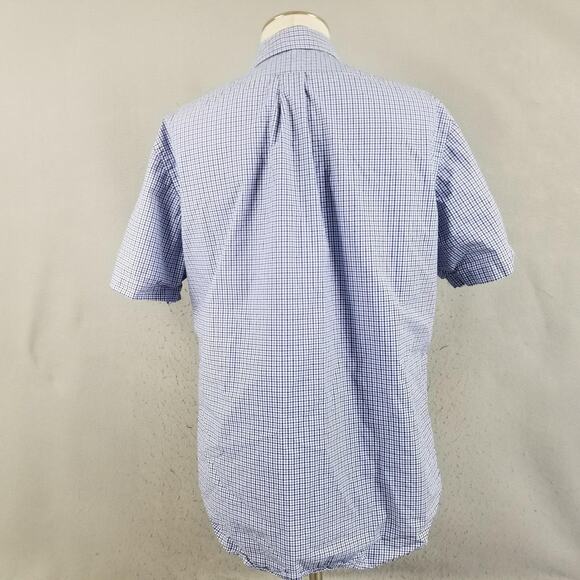 Ralph Lauren Shirt Mens XL Blue White Gingham Check Button Down Short Sleeve - Picture 7 of 14
